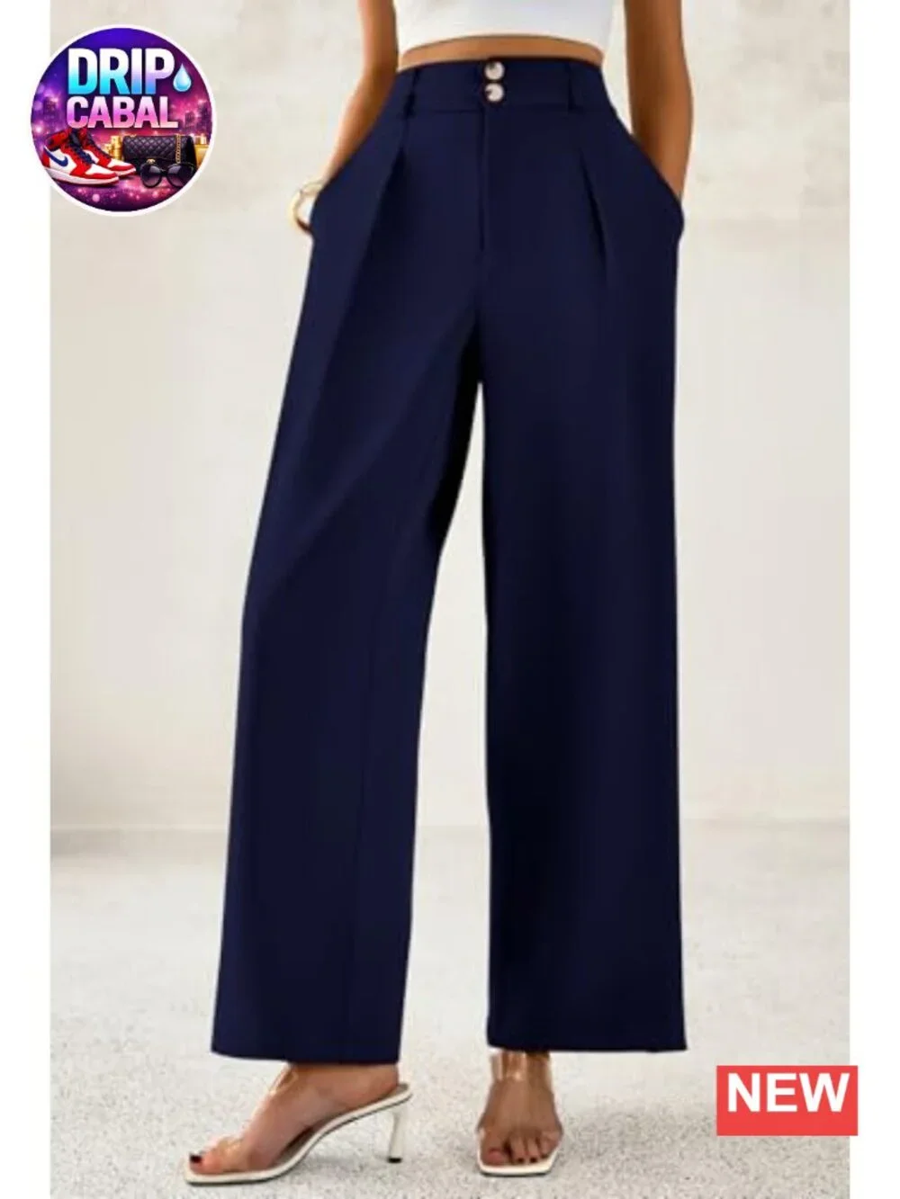 Wide Leg Dress Pants High Waist Work Trousers Pleated Slacks Womens Business